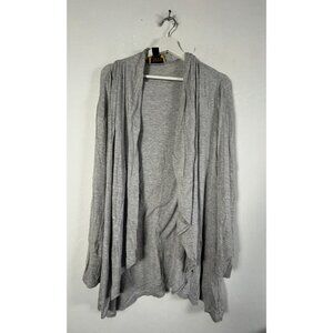 St. John Spa Women's Open Front Cardigan Knitted Long Sleeve Gray Size Small